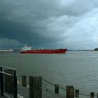 A tanker on the Mississippi River in New Orleans in Louisiana