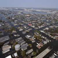 Flooded urban areas in New Orleans, Louisiana