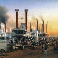 Mississippi River steamboats at New Orleans, 1853.