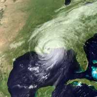 Satellite Image of Hurricane Katrina nearing New Orleans, Louisiana