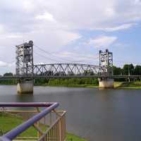 Jackson Street Bridge View under the sky and clouds in Alexandria, Louisiana