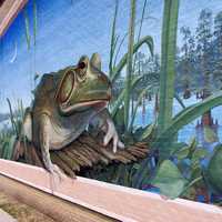 Frog Sitting on a chair Mural in Rayne, Louisiana