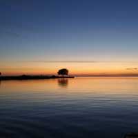 Sunset over the waters of Louisiana