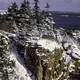 Snow and winter landscape in Acadia National Park, Maine