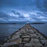 Stone Walkway to the lighthouse in Maine