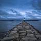 Stone Walkway to the lighthouse in Maine