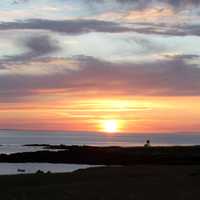 Sunrise on Metinic Island landscape