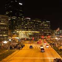 Night Time in Downtown Baltimore, Maryland