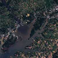 Satellite image of Chesapeake Bay from Havre de Grace in Maryland