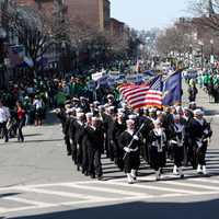 Navy Marching in St Patrick day's Parade in Boston Massachusetts