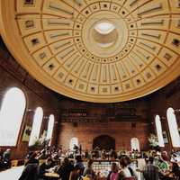 People inside a big hall in Boston, Massachusetts