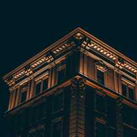 Building at night in Ann Arbor, Michigan