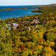 Autumn Leaves and colors and bay of superior at Copper Harbor