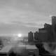 Black and White Cityscape and buildings in Detroit, Michigan
