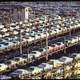 New cars built in Detroit loaded for rail transport, 1973 in Michigan