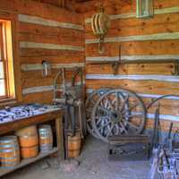 Room with a wheel at Fort Wilkens State Park, Michigan