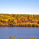 Warm Autumn landscape colors across the river