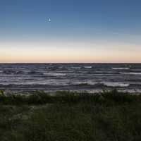 Dusk and Horizon landscape upon Lake Michigan at J.W. Wells State Park