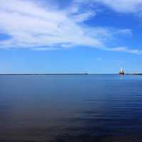 Looking at the lake and sky at McLain State Park, Michigan