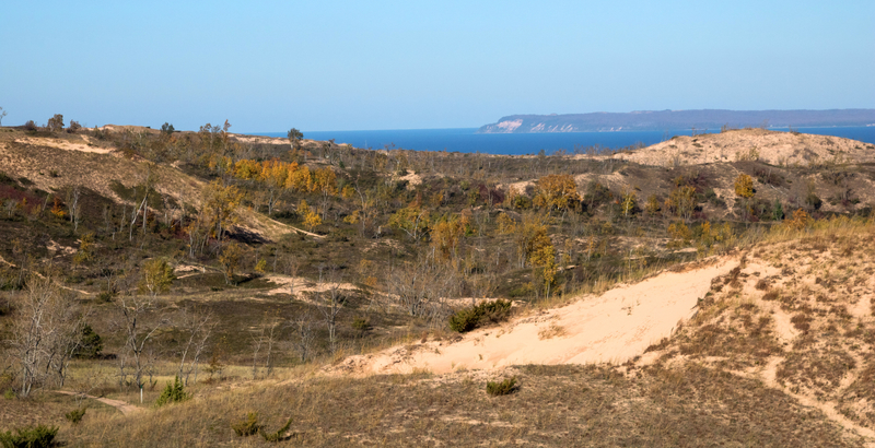 Sand dunes landscape near lake Michigan image - Free stock ...