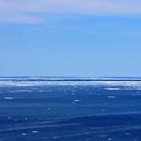 Horizon on a cold lake at Pictured Rocks National Lakeshore, Michigan