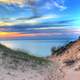 Lake Superior between the dunes at Pictured Rocks National Lakeshore, Michigan