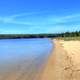 Lakeshore and sand point at Pictured Rocks National Lakeshore, Michigan