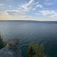 Panoramic view at Miner's castle with Lake Superior
