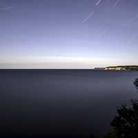 Star Trails above lake Superior at Pictured Rocks National Lakeshore, Michigan