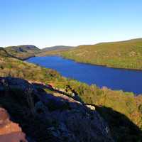 Ovewview of lake of the clouds at Porcupine Mountains State Park, Michigan