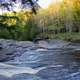 River flowing downstream at Porcupine Mountains State Park, Michigan