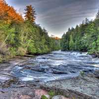 Rushing River scenery at Porcupine Mountains State Park, Michigan