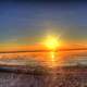 Sunrise over misty superior at Porcupine Mountains State Park, Michigan