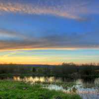 Dusk Skies over Marshy Landscape in the Upper Peninsula, Michigan