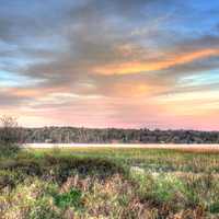 Fading dusk over river in the Upper Peninsula, Michigan