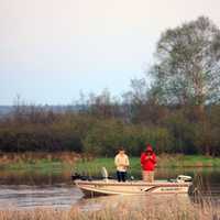 Fishing in a boat in the Upper Peninsula, Michigan