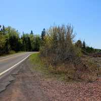 Road by the lake in the Upper Peninsula, Michigan