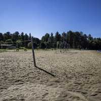 Volleyball Nets and Swings on Beach at Van Riper State Park, Michigan