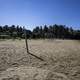 Volleyball Nets and Swings on Beach at Van Riper State Park, Michigan