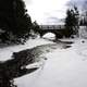 Landscape of the Cascade River as it goes towards the bridge at Cascade River State Park, Minnesota