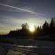 Sunset over the trees at Gooseberry Falls State Park, Minnesota