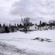 Houses and village in the snow in Grand Marais, Minnesota