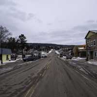 Road going through Grand Marais, Minnesota