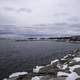 Rocks on the Lake Superior Shoreline in the winter in Grand Marais, Minnesota