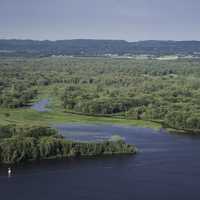 Inlet of the Mississippi River and Landscape at Great River Bluffs State Park