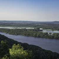 Looking the length of the Mississippi River