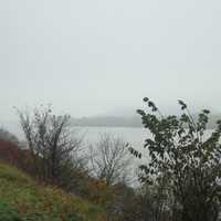 Foggy Mississippi at Great River Bluffs State Park, Minnesota