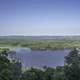 Mississippi River landscape under blue sky