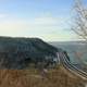 View from top of the bluff of railroad at John A. Latsch State Park, Minnesota