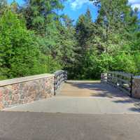 Bridge to the source at lake Itasca state park, Minnesota